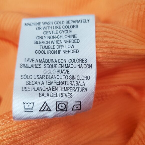 Women's 2X Orange Dress Madden NYC Asymmetrical Neckline Shirred Side Cut Out - Picture 14 of 14